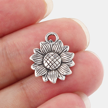 20PCS Antique Sunflower Flowers Charms Pendants for DIY Necklace Earrings Making Jewelry Findings Bijoux 15x18mm 2024 - buy cheap