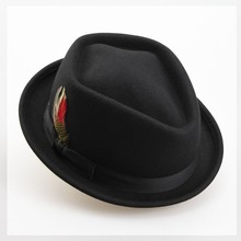 100% австралийская шерстяная Мужская и женская фетровая шляпа для джентльменов, пап, джаз, церковная шляпа, Женская плоская шляпа со стразами, модная кожаная шляпа 2024 - купить недорого
