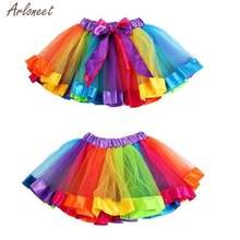 Детская летняя юбка с бантом, радужная юбка-пачка, танцевальная одежда, 27, 2019 2024 - купить недорого