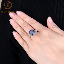 Драгоценный камень, искусственное серебряное кольцо, Изящные Ювелирные изделия, натуральное голубое кольцо для женщин 9.66Ct 2022 - купить недорого