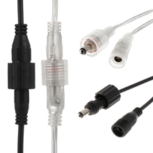 1 par DC 5,5x2,1mm IP68 conector macho y hembra impermeable, cables de alimentación de 2 pines, Cable conector transparente/negro 2024 - compra barato