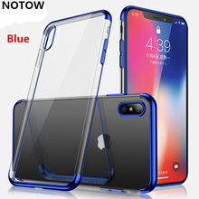 NOTOW Transparent Silicone Plating three sections Soft TPU Protector Case Flip Cover For iphoen Xs/XSmax/XR/X/8/8+/6/7/7plus 2024 - buy cheap