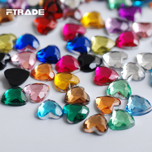 Diamantes de imitación acrílicos con forma de corazón para decoración de uñas, gemas de acrílico de 6mm, 17 colores, 500 Uds./1000 Uds. Por lote, pegamento para manualidades 2024 - compra barato