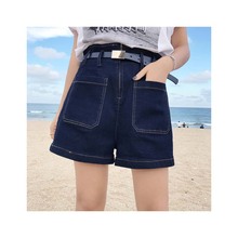 summer womens denim short high waist pockets mini  jean shorts woman women plus size 5xl 2019 jeans biker wide leg belt ladies 2024 - buy cheap