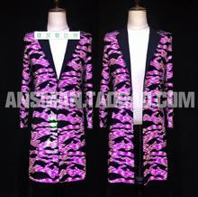 New Male Singer Long Blazer Men Fashion Fluorescent Pink Dazzle Slim Jacket Stage Costume Homme Nightclub Dj Personality Coat 2024 - buy cheap