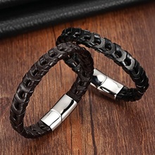 XANI Charm Leather Bracelet For Women Stainless Steel Magnetic buckle Genuine Leather Bracelets & Bangles Men Jewelry Leather 2024 - buy cheap