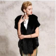 Black/White Womens Large Size Fake Fur Sleeveless Jackets Man-Made Faux Fur Waistcoats Chalecos Mujer Autumn Winter Vest J2993 2024 - buy cheap