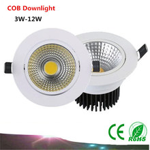 1PCS Dimmable LED Recessed Spot Ceiling 3W 5W 7W 12W 85-265V COB LED Downlights COB Spot Down light Gloeilam 2024 - buy cheap