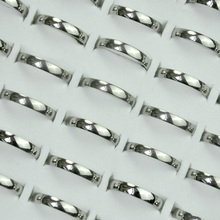300Pcs Wholesale Smooth Top Stainless Steel Rings for Women Men Jewelry Bulk Lots Free Shipping RL346 2024 - buy cheap