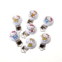 5PCs Baby Pacifier Clips Lovely Cartoon Pattern White Wood Metal Holders Cute Infant Soother Clasps Funny Accessories 2024 - buy cheap