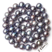 Cuentas sueltas de Gema Natural para hacer joyas, hebra de 15 ", en forma ovalada, gris, 8-8,5mm, para agua dulce, w2304 2024 - compra barato