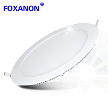 Светодиодная панель Foxanon 85-265 в 3 Вт 6 Вт 9 Вт 12 Вт 15 Вт 18 Вт, Потолочный встраиваемый точесветильник светильник, ультратонкая лампа 2835 SMD светильник 2024 - купить недорого