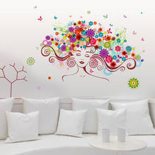 [Fundecor] Colorful flower fairy children wall stickers for kids rooms nursery girls bedroom cartoon decal vinyl home decoration 2024 - buy cheap