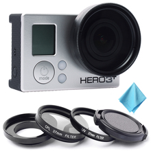 37mm CPL + UV Filter Circular Polarizer Lens + Cap For Gopro Hero 3 3+ 4 LF368 2024 - buy cheap