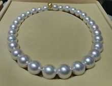 HUGE 18"13-16MM NATURAL SOUTH SEA GENUINE WHITE ROUND PEARL NECKLACE 2024 - buy cheap
