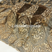 New embroidery lace fabrics  High-end custom apparel fabric Encrypted embroidery skirt cloth,130cm*50cm/pcs 2024 - buy cheap