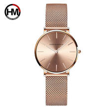 Luxury Hannah Martin Fashion Ladies Watches Rose Gold Women Watches Elegant Minimalism Rhinestone Casual Female Waterproof Clock 2024 - buy cheap