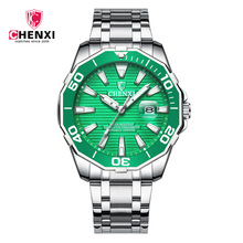2018 Luxury Fashion Mens Watches Quartz Steel Waterproof Diver Chenxi Top Brand Green Wrist Watch For Man relogio masculino 2024 - buy cheap