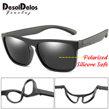 Gafas de sol polarizadas para niños y niñas, lentes de sol cuadradas con diseño de marca, UV400 2024 - compra barato