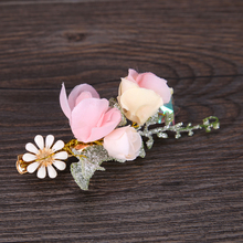 Horquillas para el pelo de hojas y flores rosas para niña y mujer, pasadores para el pelo hechos a mano para boda, joyería para el cabello 2024 - compra barato