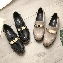 Zapatos de cuero con adorno de metal para mujer, calzado de cuero japonés con aumento de altura, antideslizante, suela gruesa, 2018 2024 - compra barato
