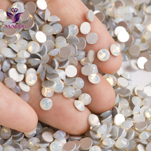 YANRUO-diamantes de imitación de Color ópalo blanco, Strass, pegamento no Hotfix, para uñas, con parte trasera, para vestidos 2024 - compra barato