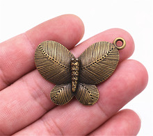 5pcs 40x33mm Antique Bronze Plated Butterfly Charms Pendant DIY Handmade Jewelry Accessories 2024 - buy cheap