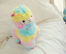 Alrededor de 20 cm lindo Arco Iris oveja alpaca peluche muñeca suave chico regalo de Navidad h2299 2024 - compra barato