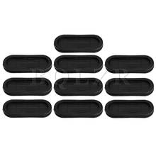 BQLZR 10pcs 30x85mm Groove Black Oval Shape Double Sided Closed Blanking Blind Rubber Wiring Grommets Gaskets Protector Ring 2024 - buy cheap