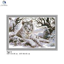 Tiger Paintings Aida Canvas 11CT 14CT Embroidery Needlework Cross stitch kits DIY Handmade Beginner Crafts Factory Wholesale 2024 - buy cheap