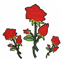 Rosa vermelha de Ferro Remendo Bordado Applique Ferro em Patches Patches para Vestuário Acessórios de Costura Adesivos Badge para Saco de Roupas 2024 - compre barato