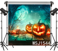 Lb poliéster & vinil halloween tema abóbora lanterna vela enorme lua ramo fundos para fotografia estúdio backdrops 2024 - compre barato