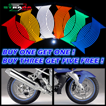 Newbee 16 Pcs Strips Motorcycle Wheel Sticker Reflective Decals Rim Tape Bike Car Styling For YAMAHA HONDA SUZUKI Harley BMW KTM 2024 - buy cheap