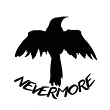 Calcomanía de vinilo de El cuervo de Nevermore, 14CM x 14CM, calcomanía de estilo de coche, cofre Brid Crow, Batman, C8-1262 de plata negra 2024 - compra barato