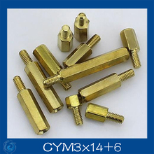 Free shipping M3*14+6mm Column M3 Single head angle of six pillars/Brass screw/Six angle separation column/M3-Series Screw cap 2024 - buy cheap