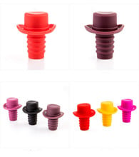 5pcs/lot Silicone Bowler Bottle Stopper Wine Stopper Wine Accessories Champagne Plug Small Hat Beer Red Wine LB 273 2024 - buy cheap