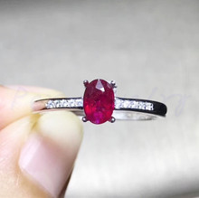 Per jewelry Ruby ring Free shipping Natural real ruby 925 sterling silver Fine jewelry 0.6ct gemstone #T18100909 2024 - buy cheap