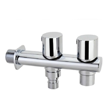 Torneira de água fria de bronze com duas alças, torneira para pia de parede, máquina de lavar, torneira quadrada de bibpeniana sc312 2024 - compre barato