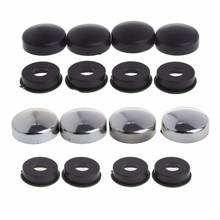 1SET ABS Chrome License Plate Frame Screw Nut Caps+Bolt Cover Set Universal For Car Truck Motorcycle Security License Plate C45 2024 - buy cheap
