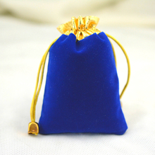 9*12cm 10 peças sacos de veludo em veludo para joias femininas em veludo royal azul de tânio para presente e embalagem bolsas de joias artesanais femininas bolsa de flanela com cordão 2024 - compre barato