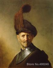 Rembrandt-pinturas de van Rijn para decoración del hogar, traje militar de un viejo hombre, pintado a mano, de alta calidad, a la venta 2024 - compra barato