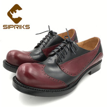 Sipriks-zapatos de piel de becerro importados de Francia para hombre, calzado elegante hecho a mano, zapatos de vestir con ribete, suela de cuero grueso, 45 2024 - compra barato
