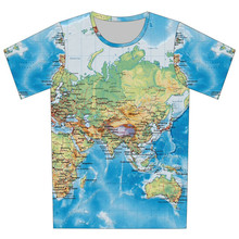 Ropa 3D para niños, Camisetas para Mujer, niños y niñas, mapa del mundo de diente de león, hamburguesa, pirámide, Camisetas divertidas de verano 2024 - compra barato