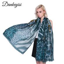 DANKEYISI-bufanda de Jacquard para mujer, chales largos con estampado de leopardo, pashmina grande, Echarpe, otoño e invierno, 2018 2024 - compra barato