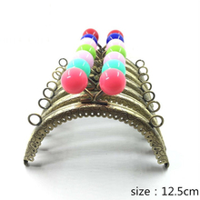 cute colorful kiss metal clasp pearl ball design DIY girl coin bag purse frame 10pcs/lot 12.5cm 2024 - buy cheap