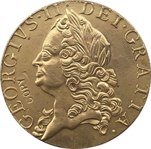 24 - K gold plated 1750 United Kingdom 1 Guinea - George II coins copy 2024 - buy cheap