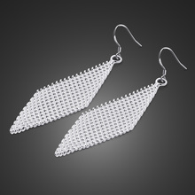 Personality Fashion triangle geometric Solid silver earrings Retro female tassel long women earrings 100% pure silver Jewelry 2024 - buy cheap