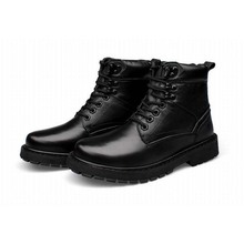 Botas masculinas de couro legítimo preto, tamanho grande, 46, 47, 48, 49, 50, botas martin, moda inglaterra, outono e inverno, botas de neve para homens 2024 - compre barato