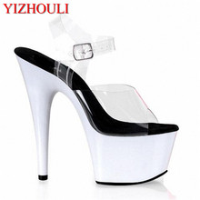 Popular 17cm wedding shoes/high heel sandals, crystal runway shoes, bridal photos show Dance Shoes 2024 - buy cheap