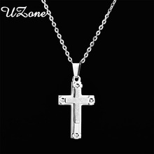UZone Two Sliver Color Cross Necklace Christian Bible Prayer Pendant For Friend Charming Gifts 2024 - buy cheap